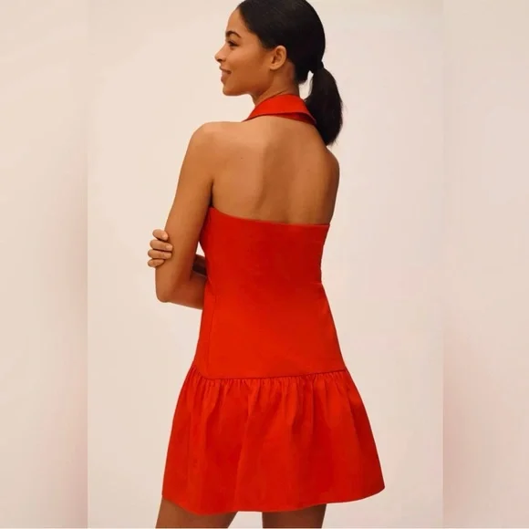 ANTHROPOLOGIE Maeve Halter Drop-Waist Mini Dress NWT Size Medium